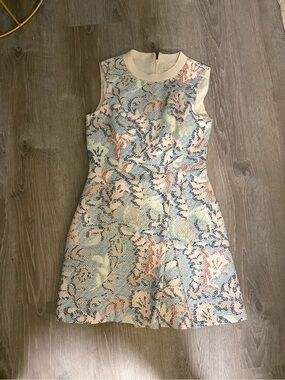 Tory Burch Ivory Dahlia Floral A-Line mini Dress
